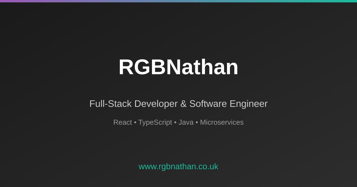 Nathan Orme - RGBNathan | Full-Stack Developer & Software Engineer ...